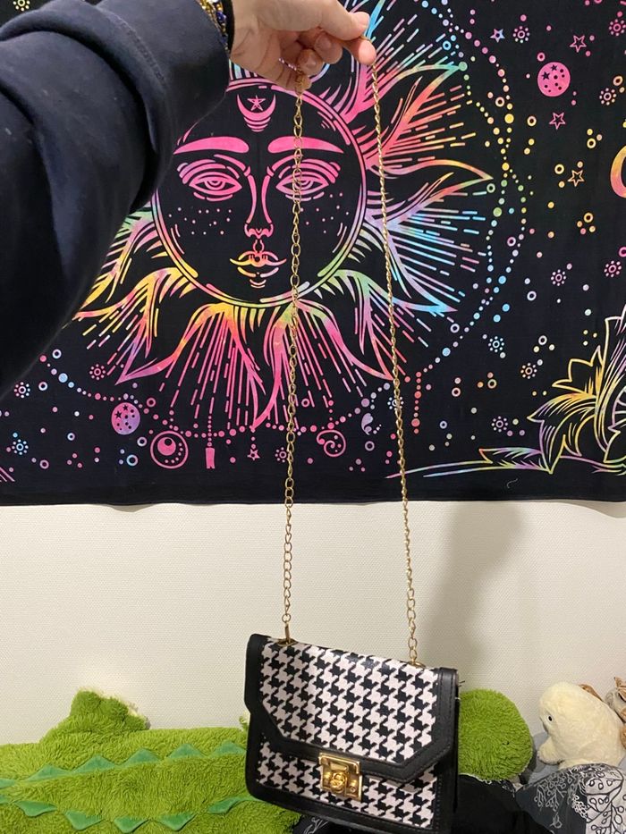 Sac à bandoulière pieds de poule - photo numéro 3