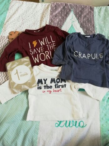 Lot 3 manches longues kiabi / tape à l'œil 1 mois