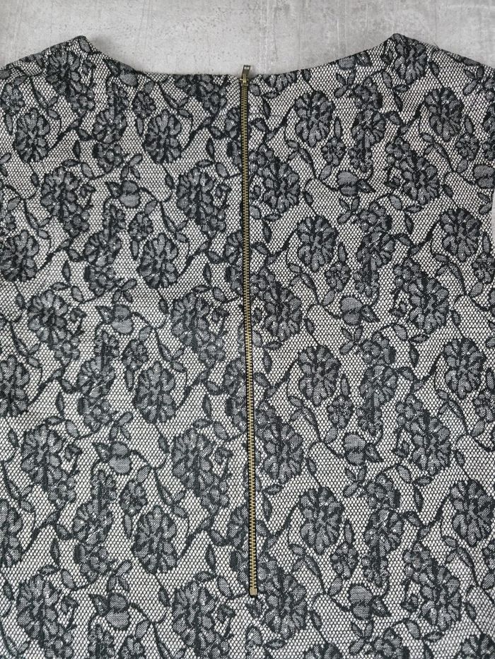 Robe Fourreau 3 Suisses Dentelle Noire / Grise T.38 (taille petit 36) - photo numéro 5