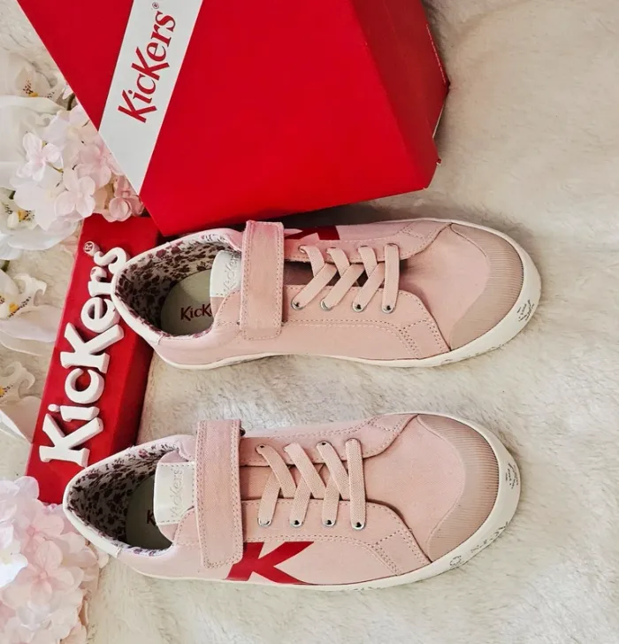 Baskets Sneakers Tennis Scratch Élastique Kickers T38 - photo numéro 3
