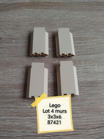 Lego lot 4 mur corner 3x3x6 réf 87421 beige
