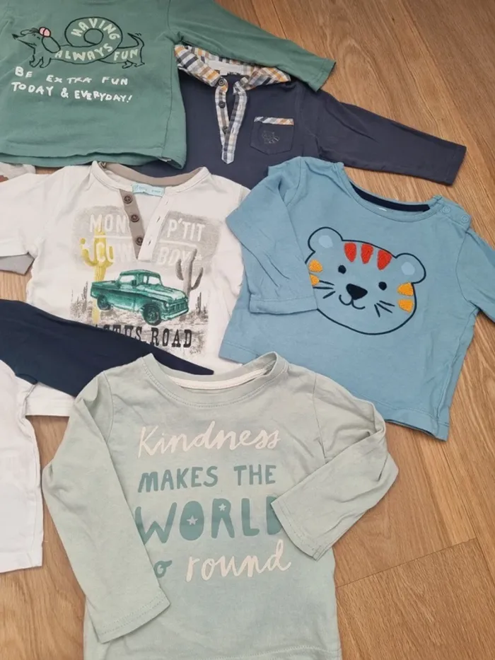 Lot de 16 t shirt manche longue 12 mois - photo numéro 6
