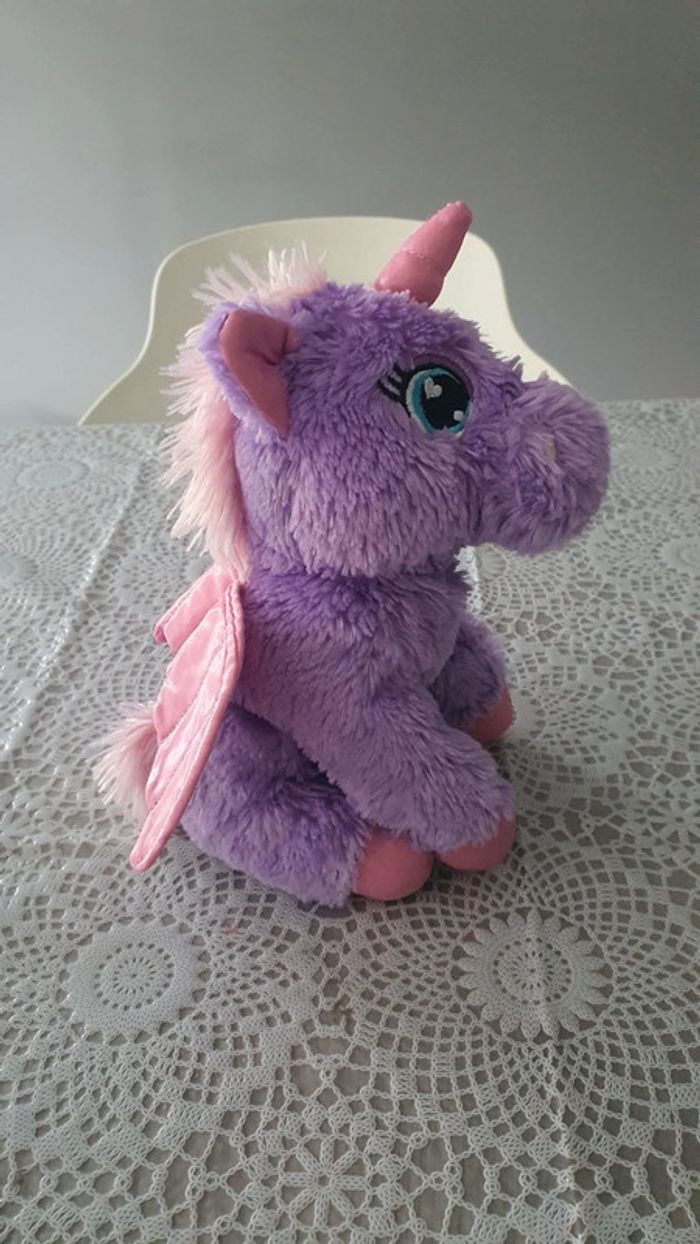 Licorne violette peluche jouet fille doudou - photo numéro 5