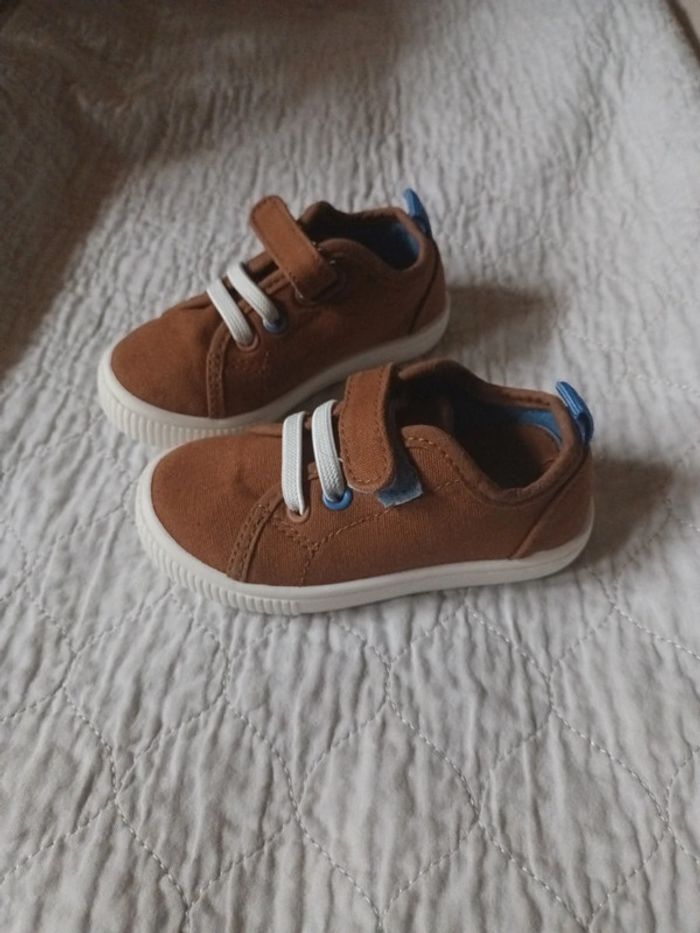 Tennis en toile marron à scratch obaibi 21