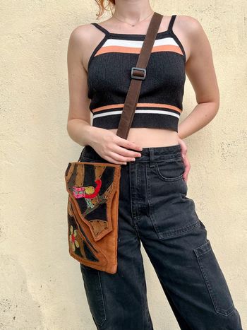 Sac à main pochette bandoulière en velours