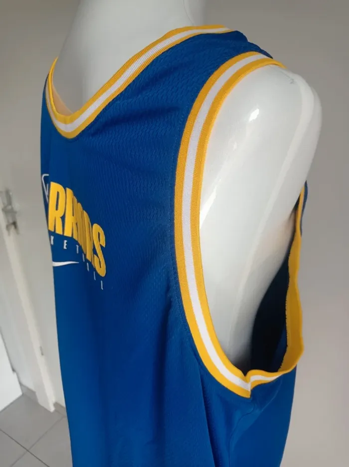 Maillot basketball Nike bleu et jaune équipe des warriors T.XL.NBA - photo numéro 3