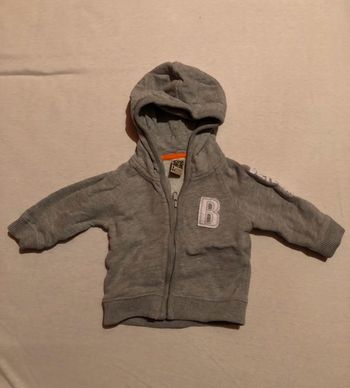 Gilet à capuche zippé gris TAO