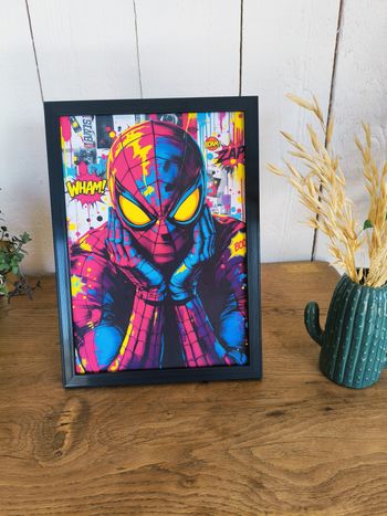 Affiche poster Spider-Man Marvel A4 (21×29,7 cm) art mural coloré comics déco chambre