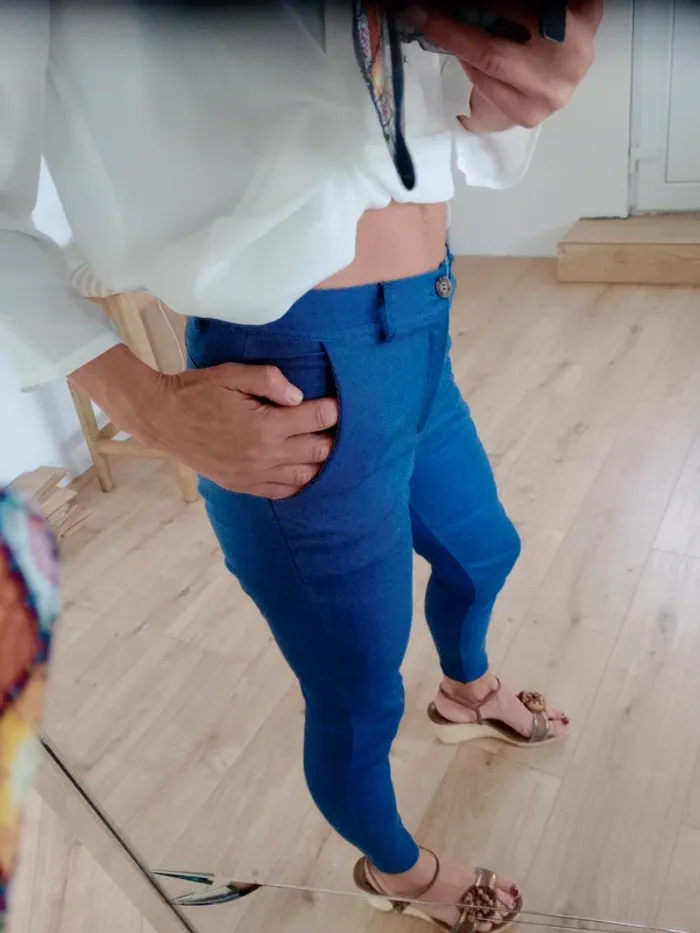 Pantalon femme S stretch bleu  c87 - photo numéro 5