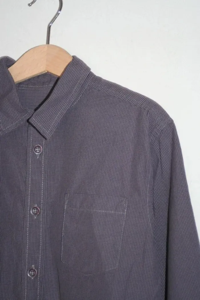 Chemise manches longues vichy violette CFK 10 ans - photo numéro 2