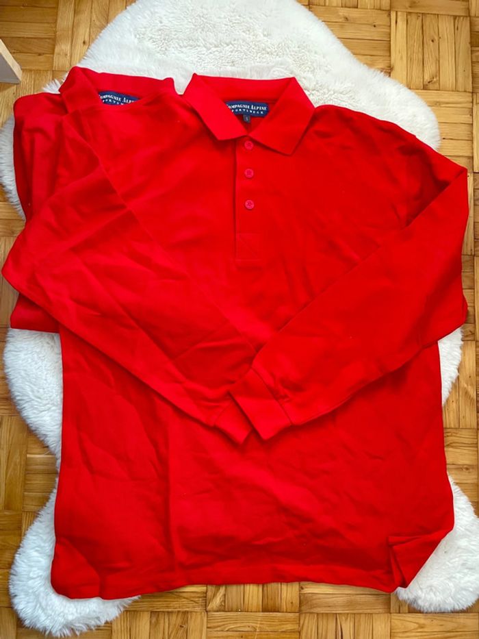 2 polos manches longue en coton taille S compagnie alpine - photo numéro 2