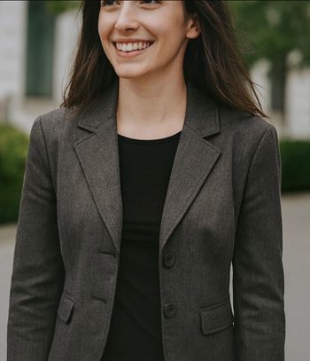 Veste costume femme tailleur blazer gris noir clockhouse M / 38