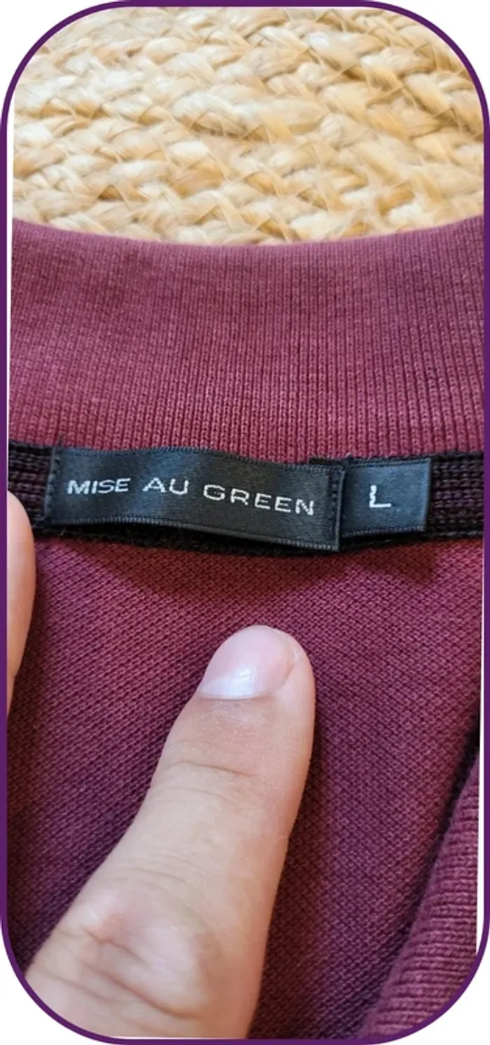 Polo manches longues Mise au Green – Vintage – Homme - Bordeaux - Taille L - Très bon état - photo numéro 5