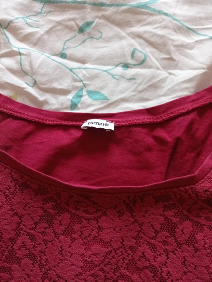 Tee shirt bordeaux Pimkie - photo numéro 3