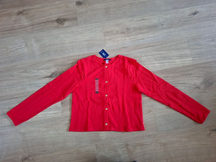 Gilet rouge à boutons Okaïdi 12 ans