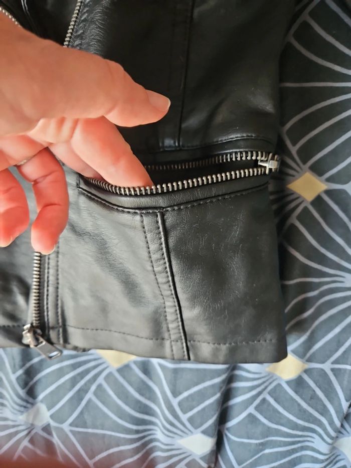 Veste faux cuir noir 10 ans Only - photo numéro 4