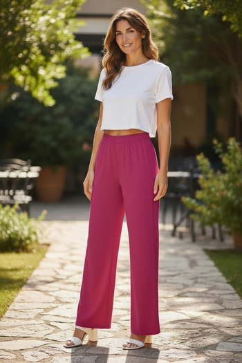 Pantalon Fluide Rose