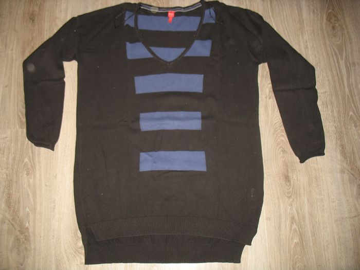 PULL LONG NOIR ET BLEU "MISS CAPTAIN" - TAILLE 2 - n°04