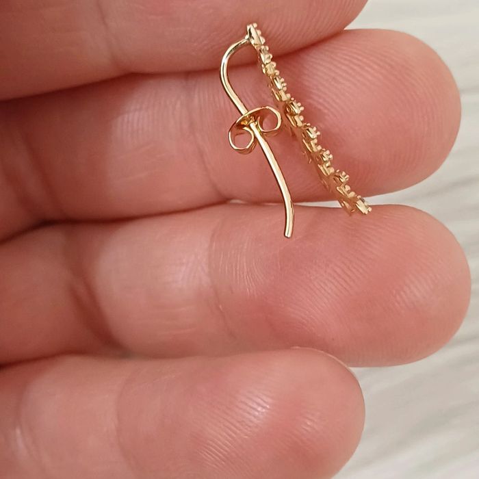 Boucle d'oreille individuelle en plaqué or - photo numéro 4