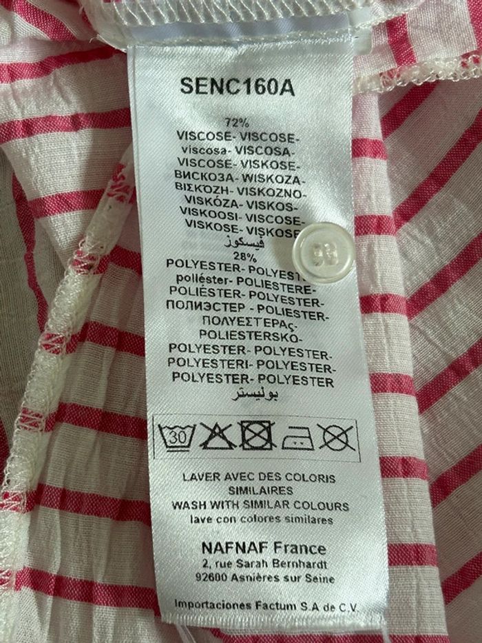 Top court rose et blanc Naf Naf taille 40 jamais porté - photo numéro 15