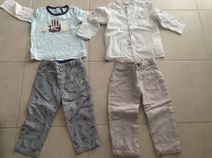 Lot ensemble polo chemise pantalon bébé garçon 24 mois 2 ans