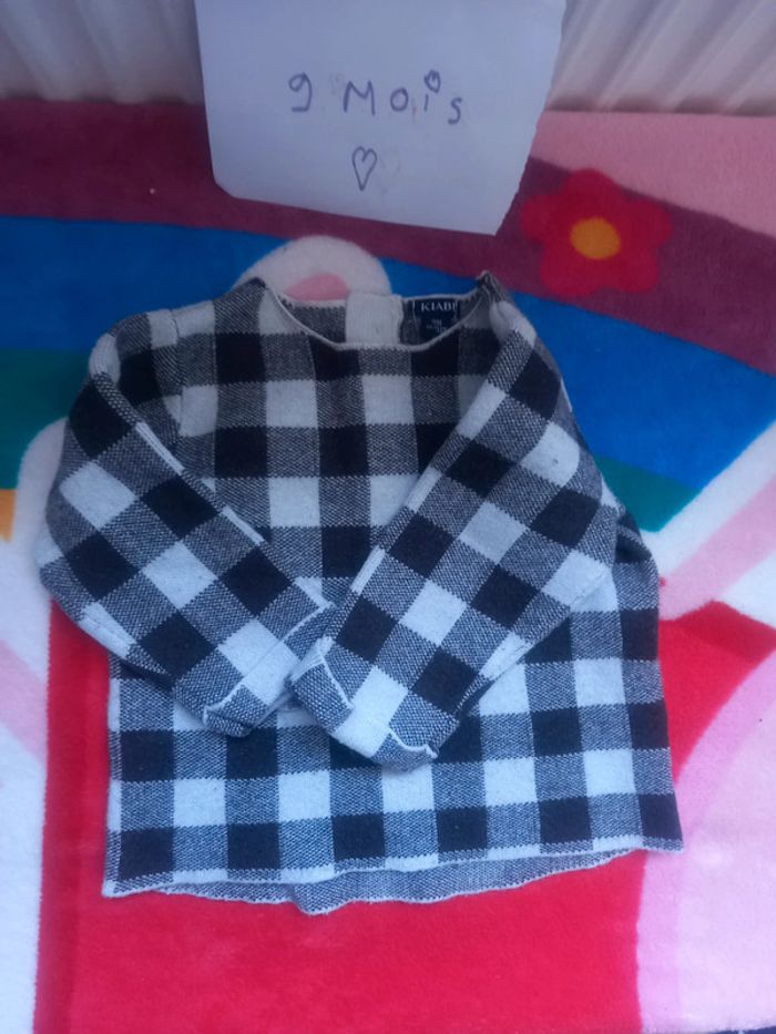 Haut pull carreaux - photo numéro 2