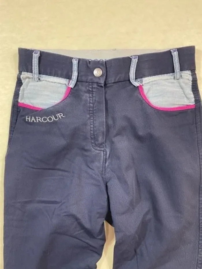 Pantalon Harcour – Bleu marine / Fuchsia – Taille 34 - photo numéro 5