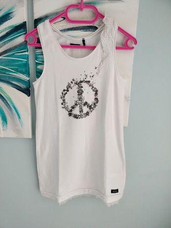 Robe blanche peace and love fille 8