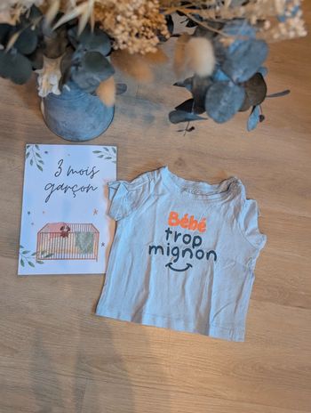 T-shirt bébé trop mignon NPO 3 mois