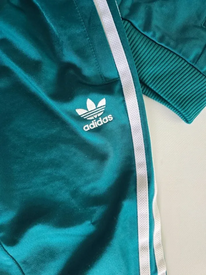 Ensemble jogging adidas vert turquoise - photo numéro 3