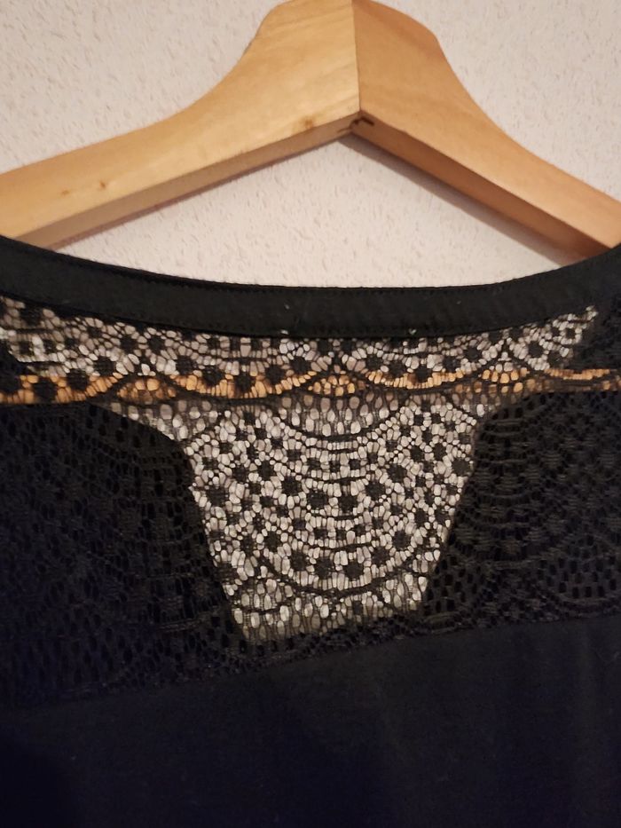 Blouse noire dentelle épaules Gémo – femme T.XL - photo numéro 4