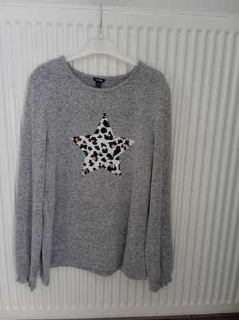 Pull gris sequin Kiabi 12 ans