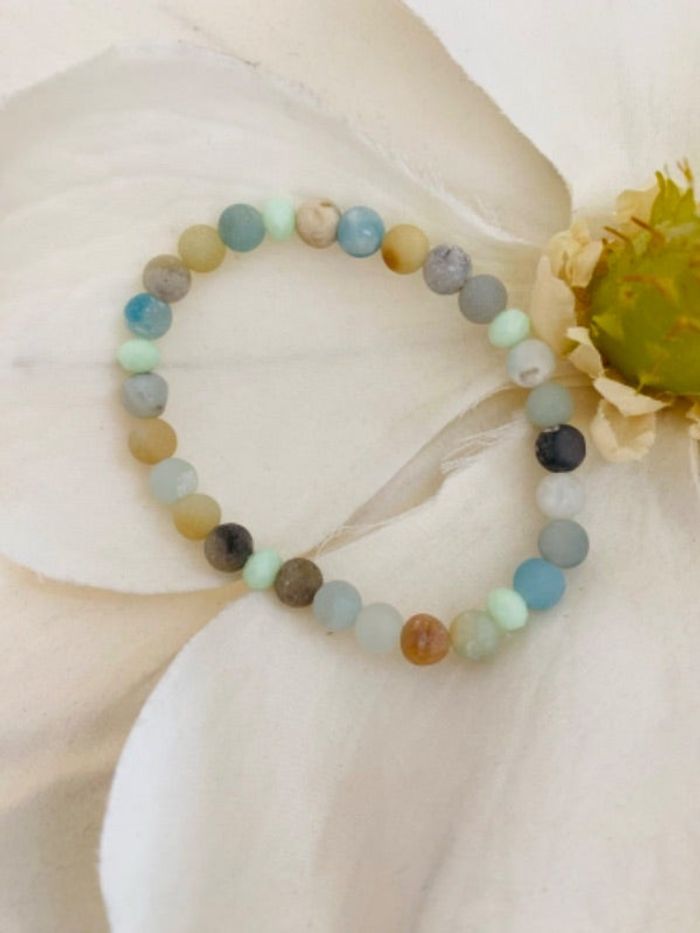 Bracelet élastique en perles naturelles Amazonite