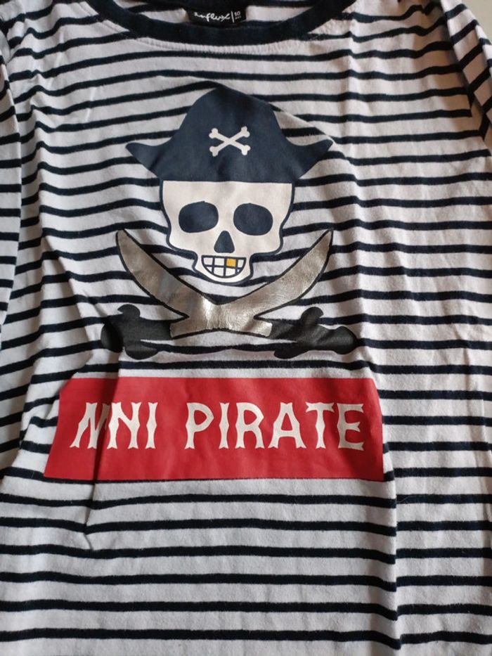 T-shirt manches longues mini pirate 10 ans - photo numéro 3
