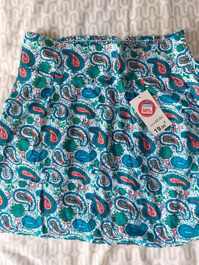 Jupe courte vert bleu neuve
