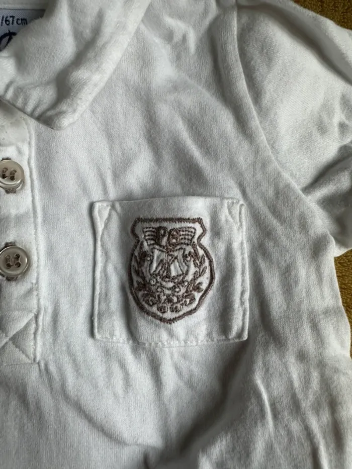 Haut manches longues petit bateau 6 mois col 3 boutons - photo numéro 2
