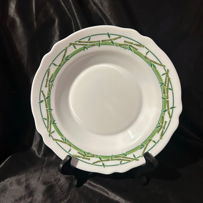 Lot de 6 assiettes à soupe vintage Arcopal bambou - photo numéro 2