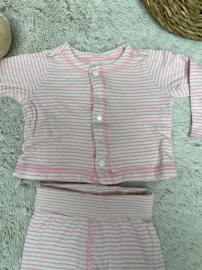 Ensemble pantalon et veste à rayures rose et blanc - H&M - photo numéro 3