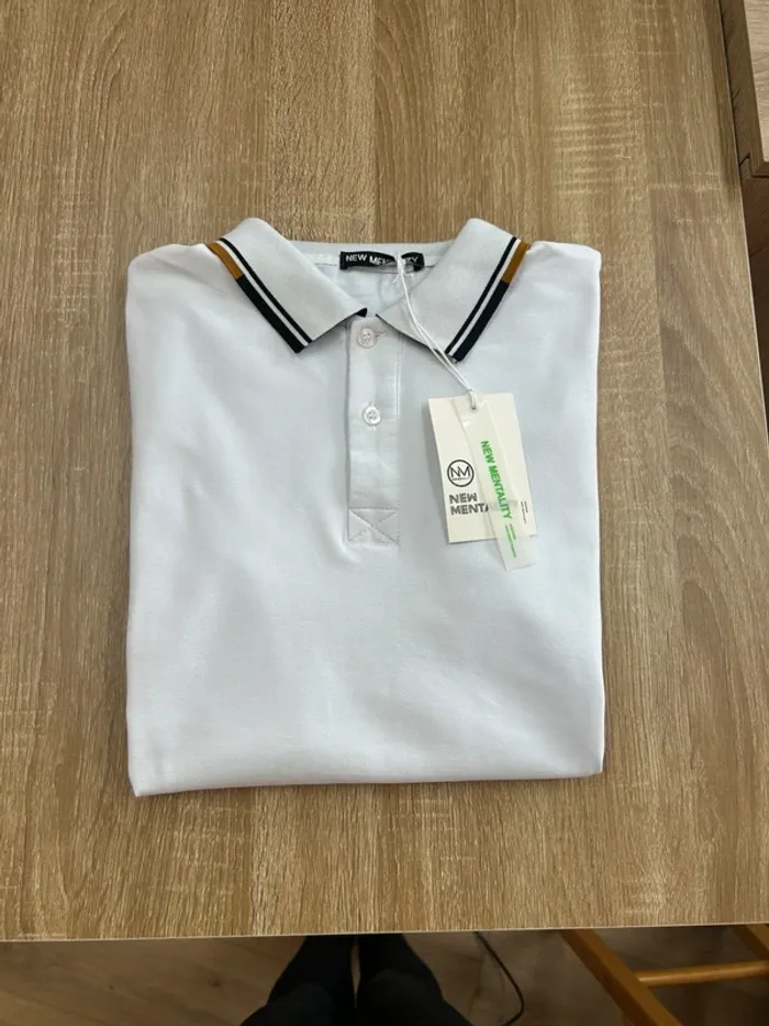 Polo homme blanc taille XXL taille 44 neuf tshirt homme blanc