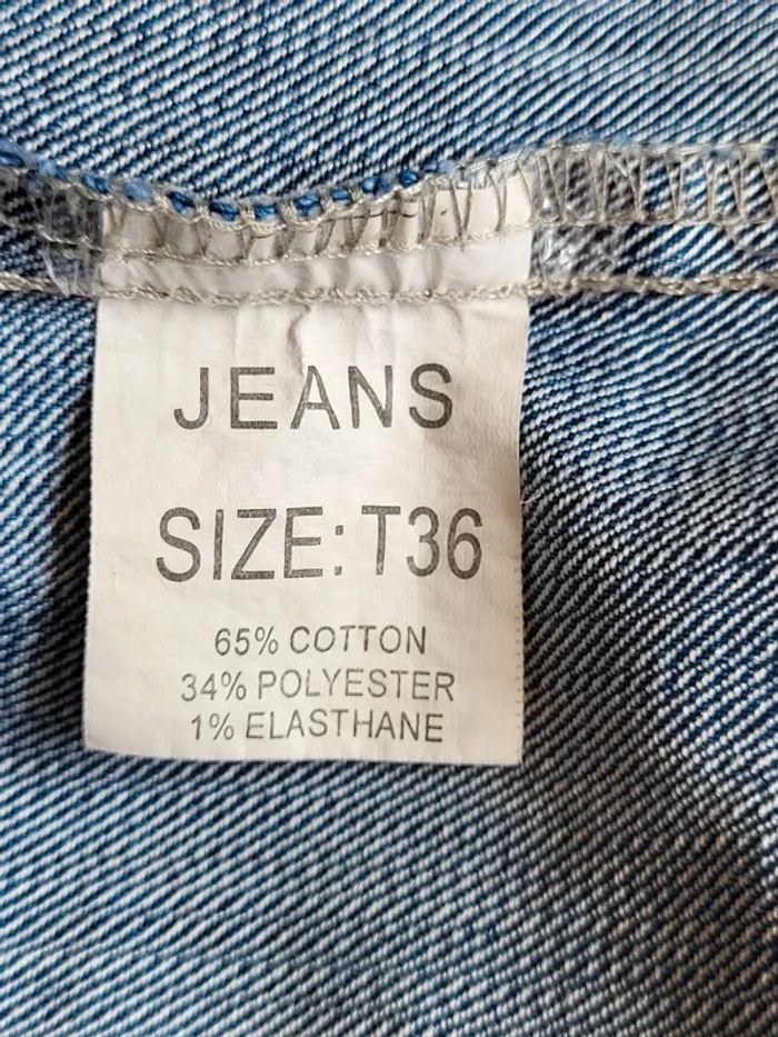 Veste en jean bleue délavée Revers Taille 34 - photo numéro 9