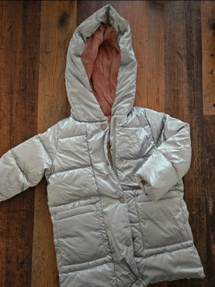 Doudoune à capuche argenté DPAM 3ans