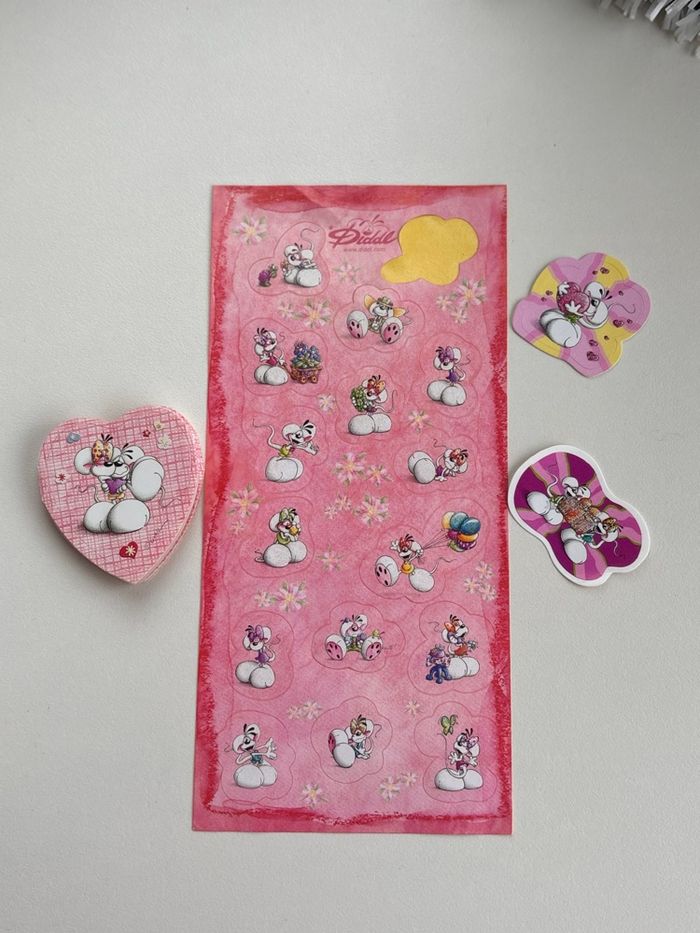 Lot autocollants diddl - ancienne collection années 2000 - vintage