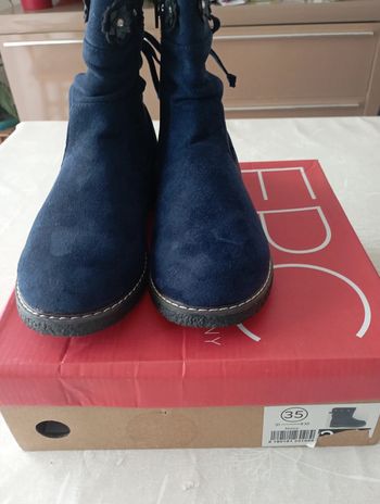 Bottines bleu marine en daim FPC taille 35 neuves 20€