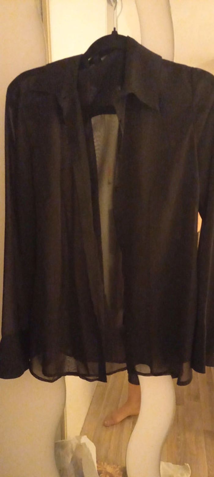 Chemisier noir transparent vintage