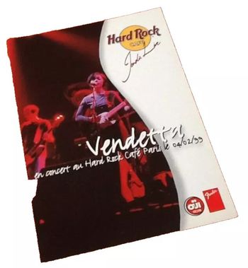 Carte postale publicitaire Hard Rock Café Paris Concert Vendetta (04/02/99)