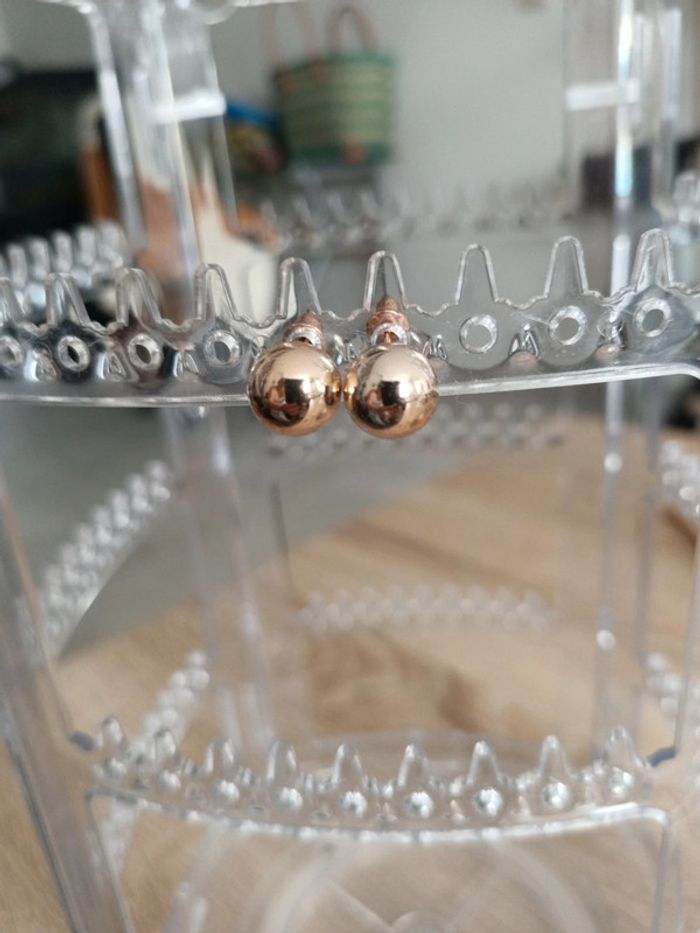 Boules nacrées boucles d'oreilles - photo numéro 3