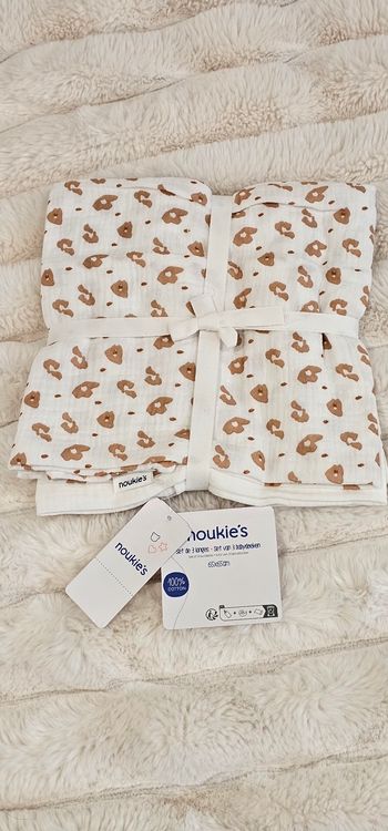 Lot de 3 langes 100% coton Noukie's Neufs