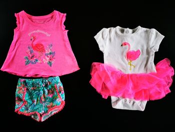 Duo flament rose_ fille _ 0-3 mois