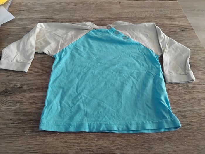 Tee shirt crème et bleu - photo numéro 3