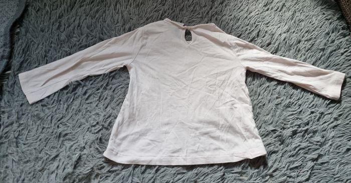 T-shirt manches longues avec fleurs brodée et nœud papillon 2-3ans - photo numéro 4